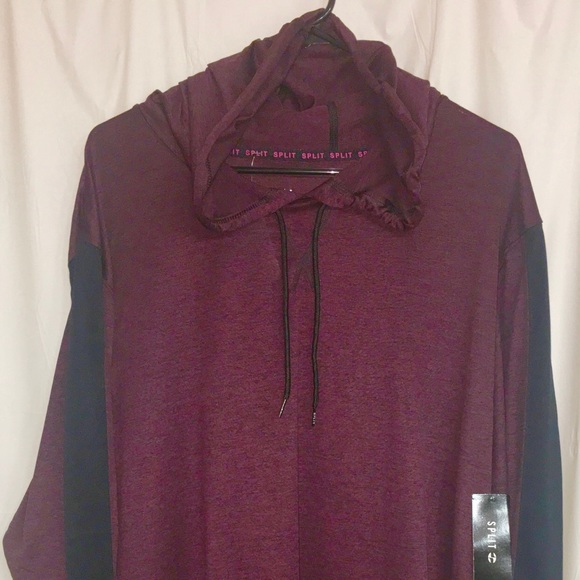 SPLIT GUYS’ ATHLETIC HOODIE 2XL COLOR: BURG/RED - Picture 7 of 8